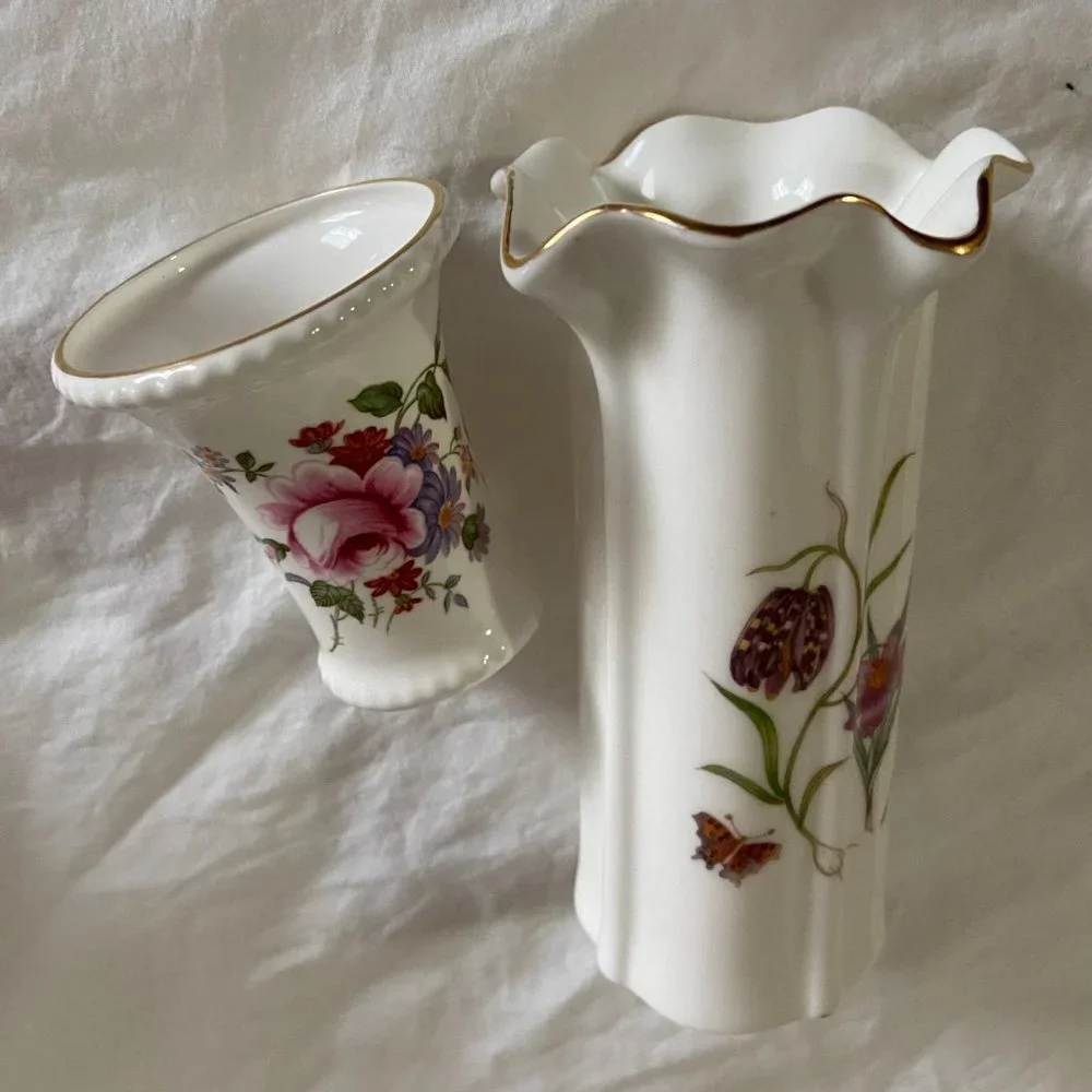 Five Vintage Floral Vases Bundle, Perfect Gifts, Just Ask To Be Split Please